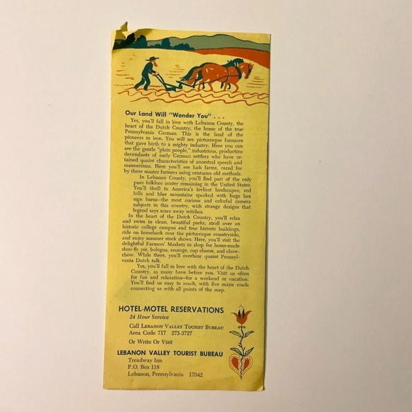 Vintage Lebanon Pennsylvania Travel Brochure Souvenir - Picture 3 of 14